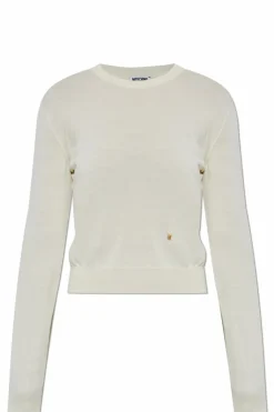Moschino cream Sweater with logo