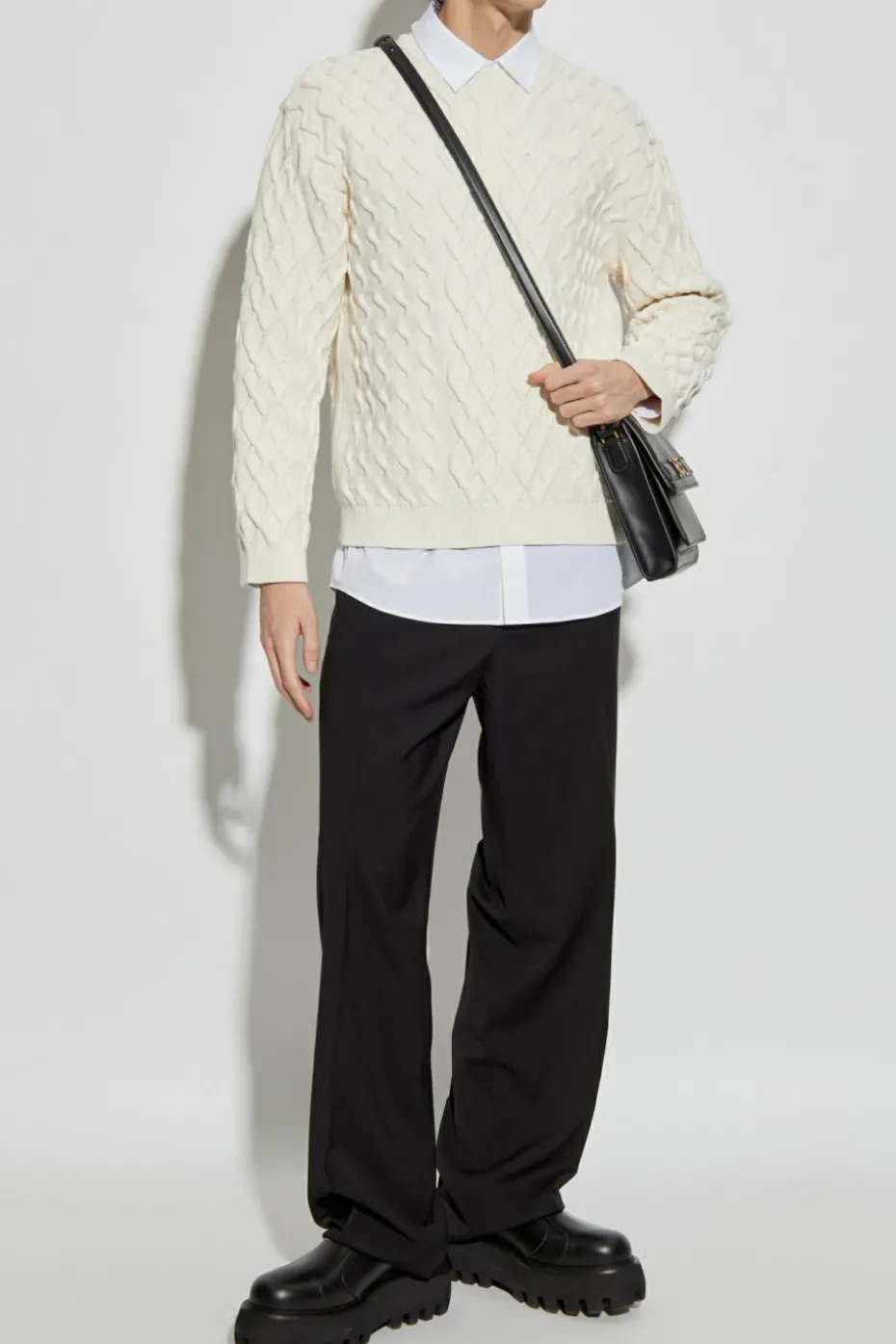 Moschino cream Sweater with decorative knit