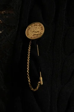 Moschino GOLD Brooch in the shape of a coin