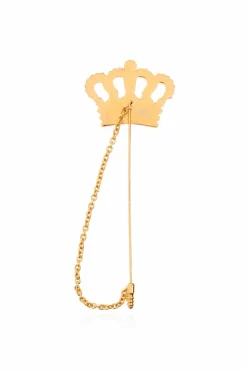 Moschino GOLD Crown-shaped brooch