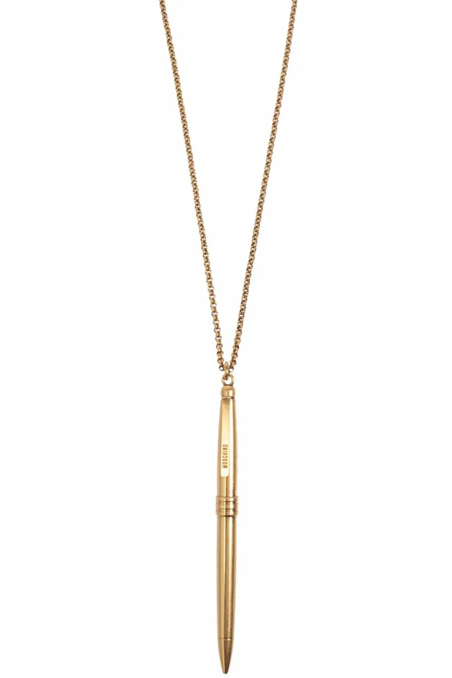 Moschino GOLD Necklace with pen-shaped pendant