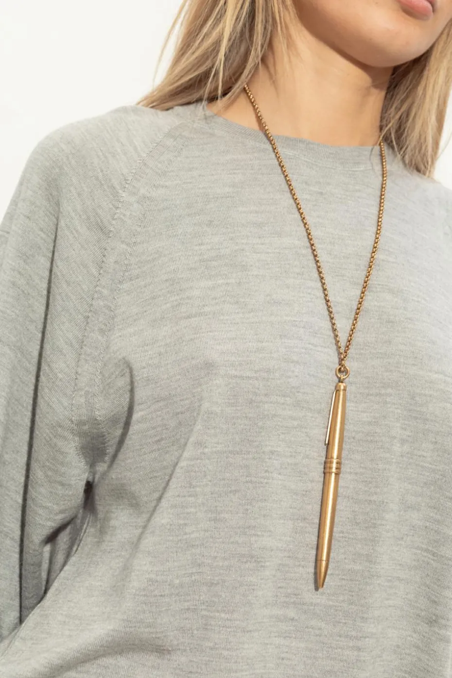 Moschino GOLD Necklace with pen-shaped pendant