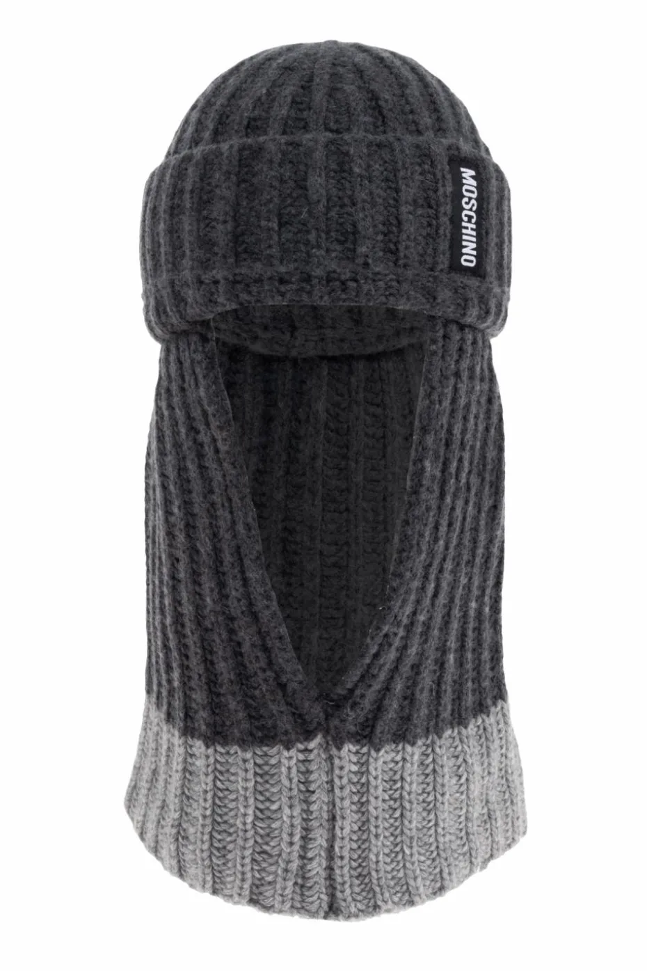 Moschino GREY Balaclava with logo patch