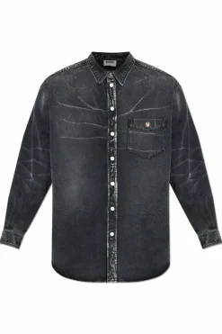 Moschino GREY Denim shirt with logo