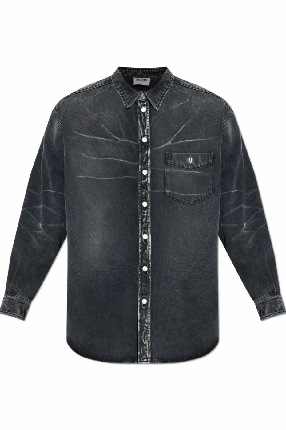 Moschino GREY Denim shirt with logo