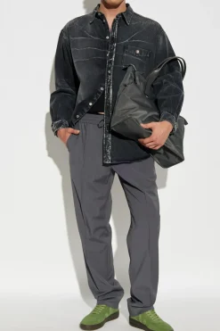 Moschino GREY Denim shirt with logo