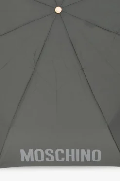 Moschino GREY Folding umbrella with logo
