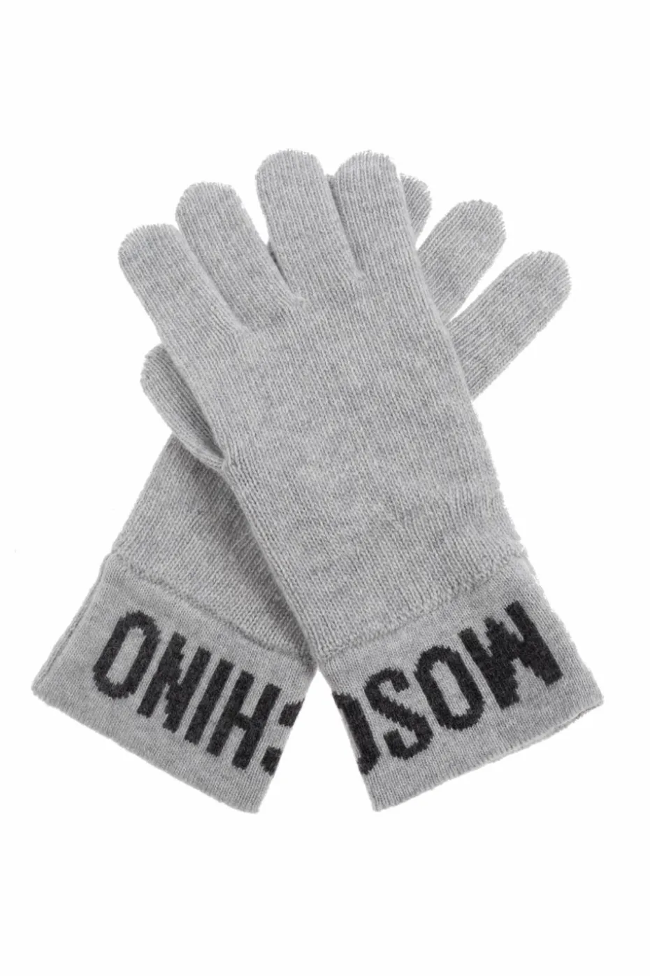 Moschino GREY Gloves with logo