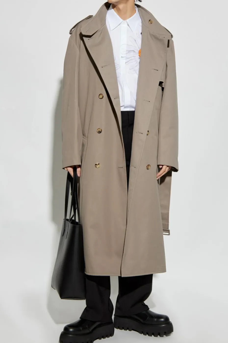 Moschino GREY Loose fit trench coat