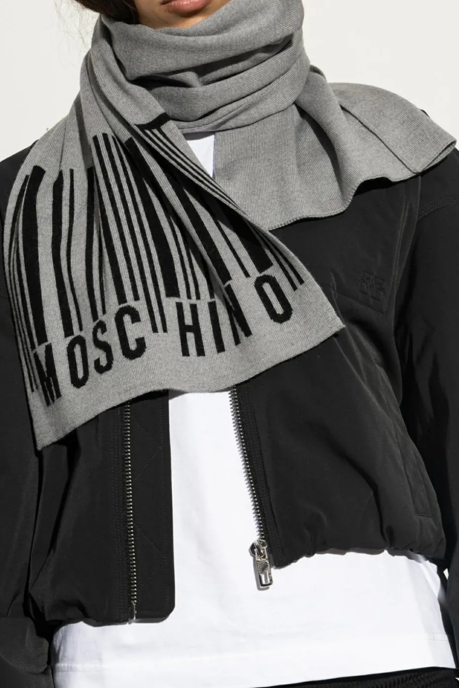 Moschino GREY Scarf with logo
