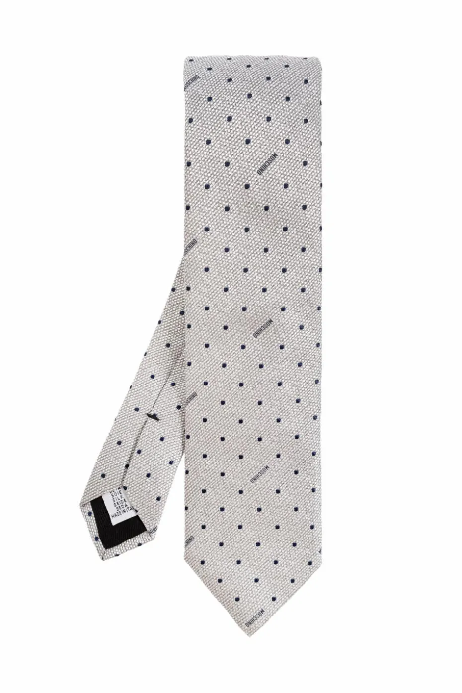 Moschino GREY Tie with polka dot pattern