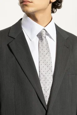 Moschino GREY Tie with polka dot pattern