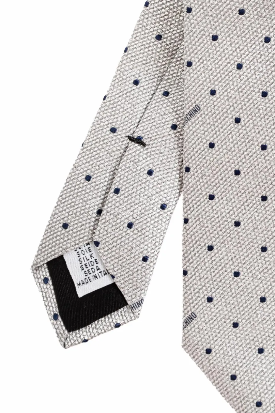 Moschino GREY Tie with polka dot pattern