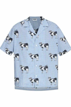 Moschino light blue Animal print shirt