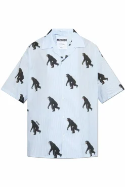 Moschino light blue Animal print shirt