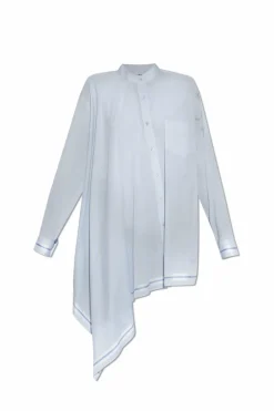 Moschino light blue Asymmetrical shirt with pocket