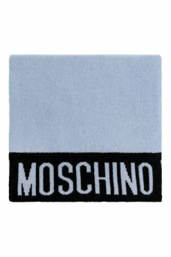 Moschino light blue Scarf with logo