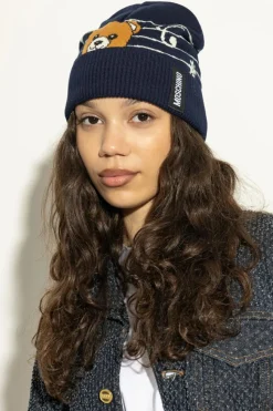 Moschino NAVY BLUE Cap with a distinctive bear motif