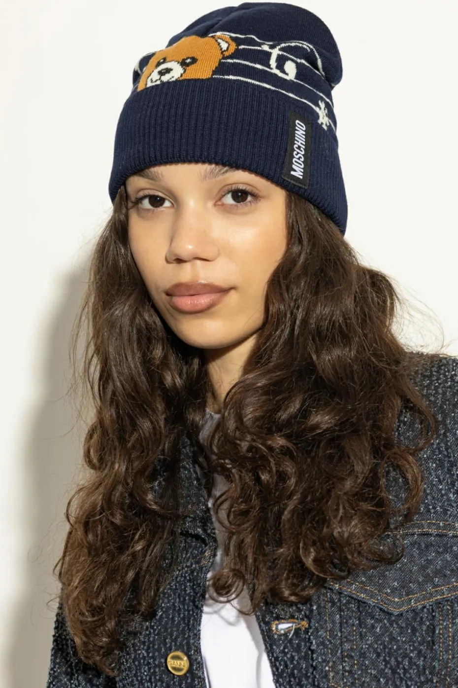 Moschino NAVY BLUE Cap with a distinctive bear motif