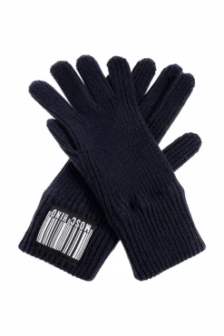 Moschino NAVY BLUE Gloves with logo patch