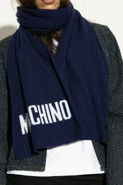Moschino NAVY BLUE Scarf with logo