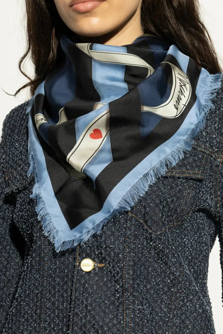 Moschino NAVY BLUE Silk scarf