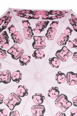 Moschino PINK Foldable umbrella with logo
