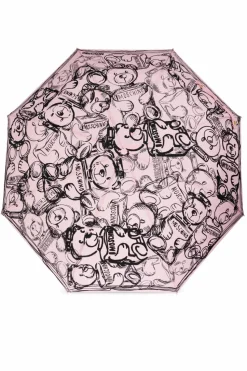 Moschino PINK Folding umbrella with logo