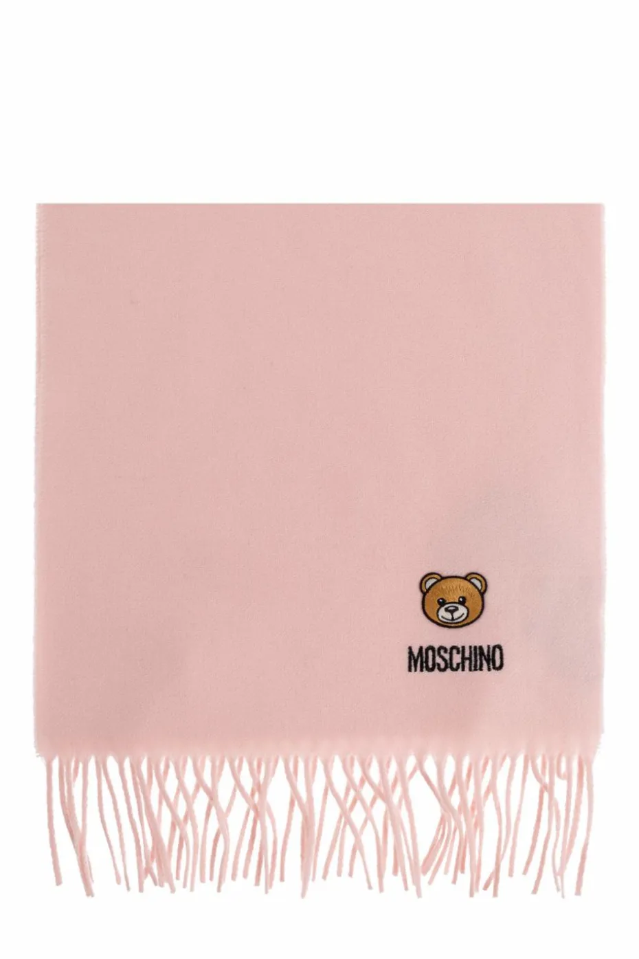 Moschino PINK Wool scarf with logo