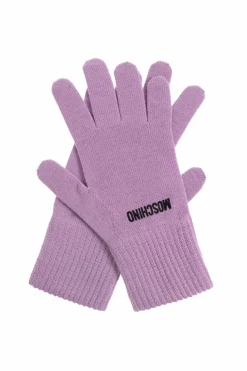 Moschino PURPLE Gloves with embroidered logo
