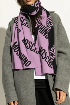 Moschino PURPLE Scarf with monogram
