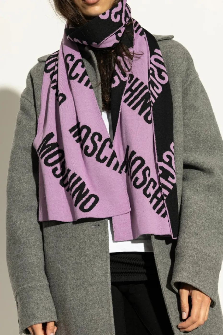 Moschino PURPLE Scarf with monogram