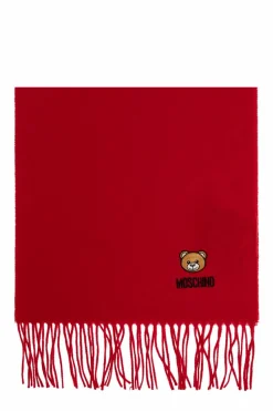 Moschino RED Wool scarf with logo