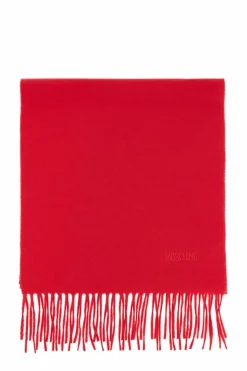 Moschino RED Wool scarf with logo