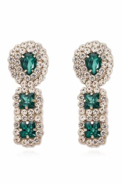 Moschino SILVER Clip-on earrings with crystals