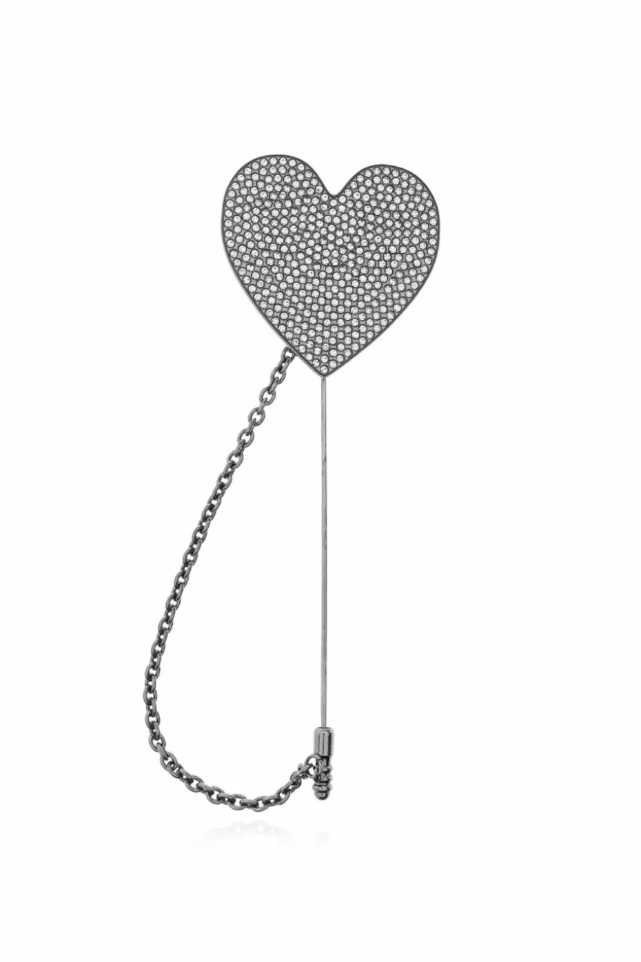 Moschino SILVER Heart-shaped brooch