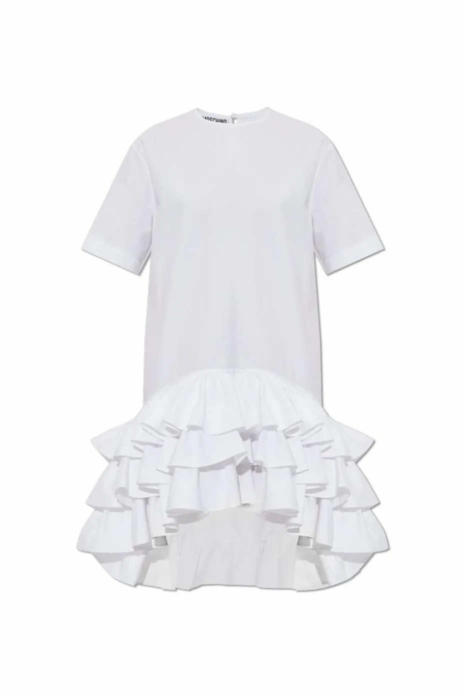 Moschino WHITE Asymmetrical dress with ruffles