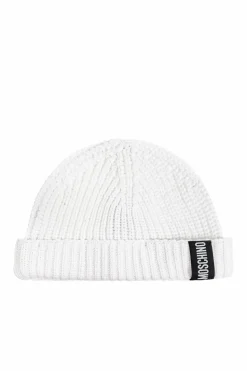 Moschino WHITE Cotton cap with logo patch