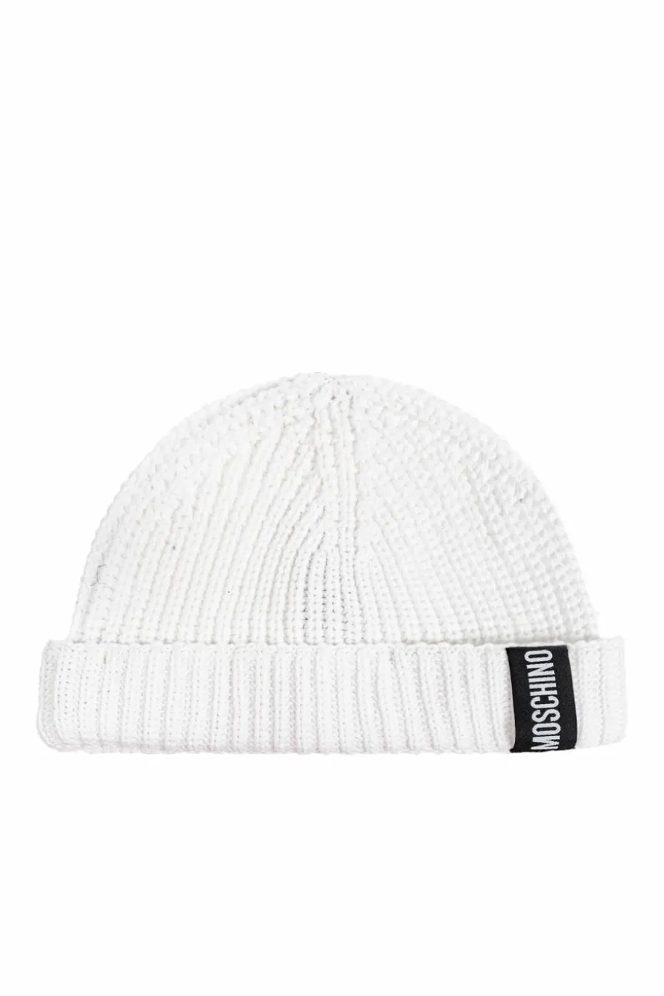 Moschino WHITE Cotton cap with logo patch