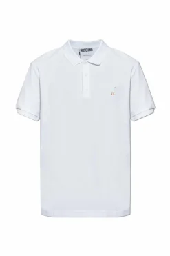 Moschino WHITE Cotton polo with logo