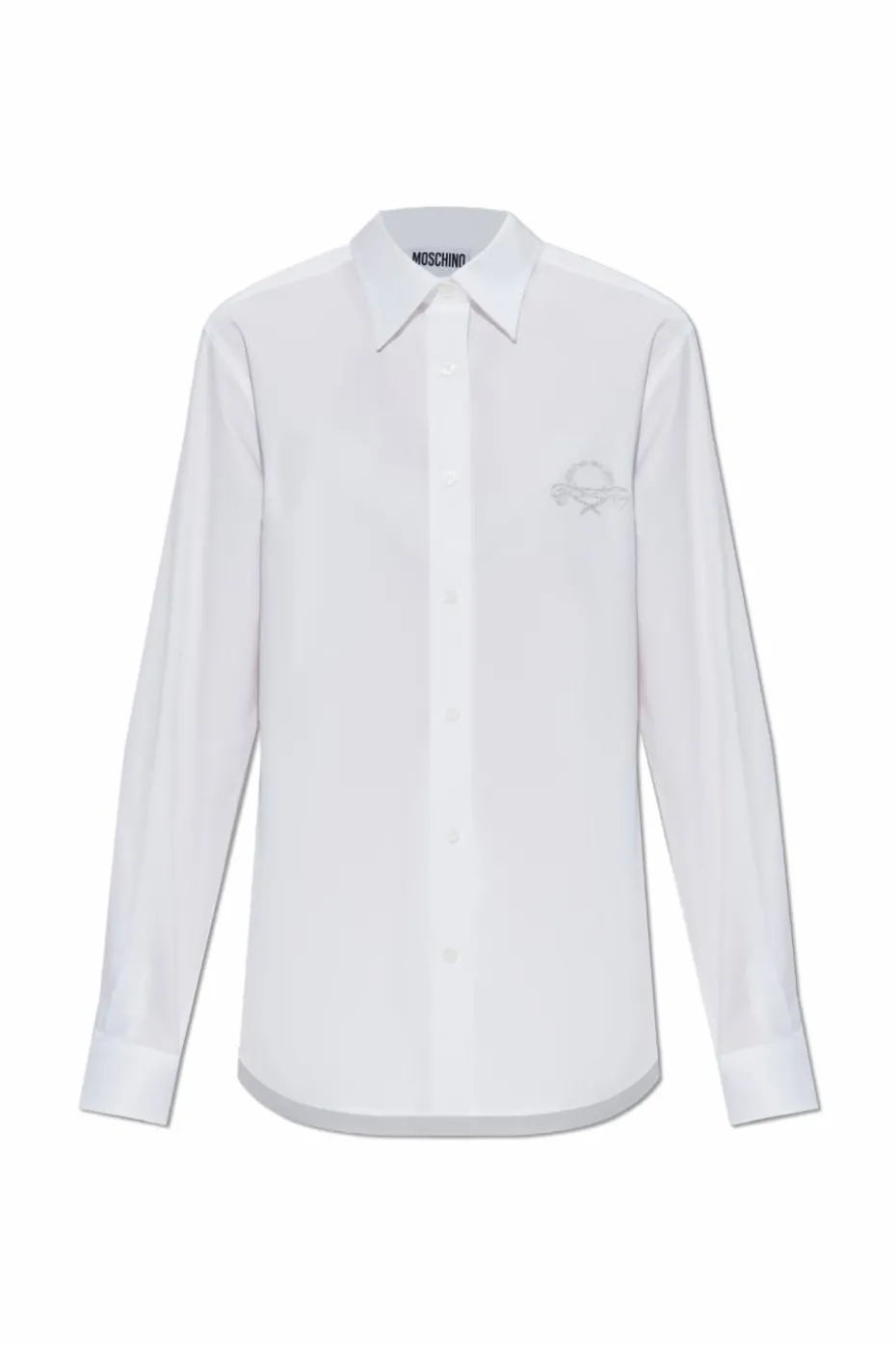 Moschino WHITE Cotton shirt with embroidered logo