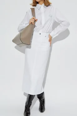 Moschino WHITE Cotton shirt with embroidered logo