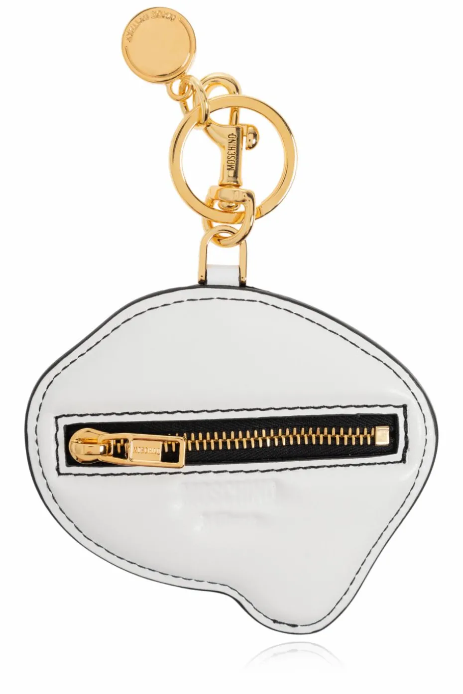 Moschino WHITE Leather keychain
