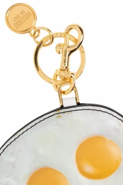 Moschino WHITE Leather keychain