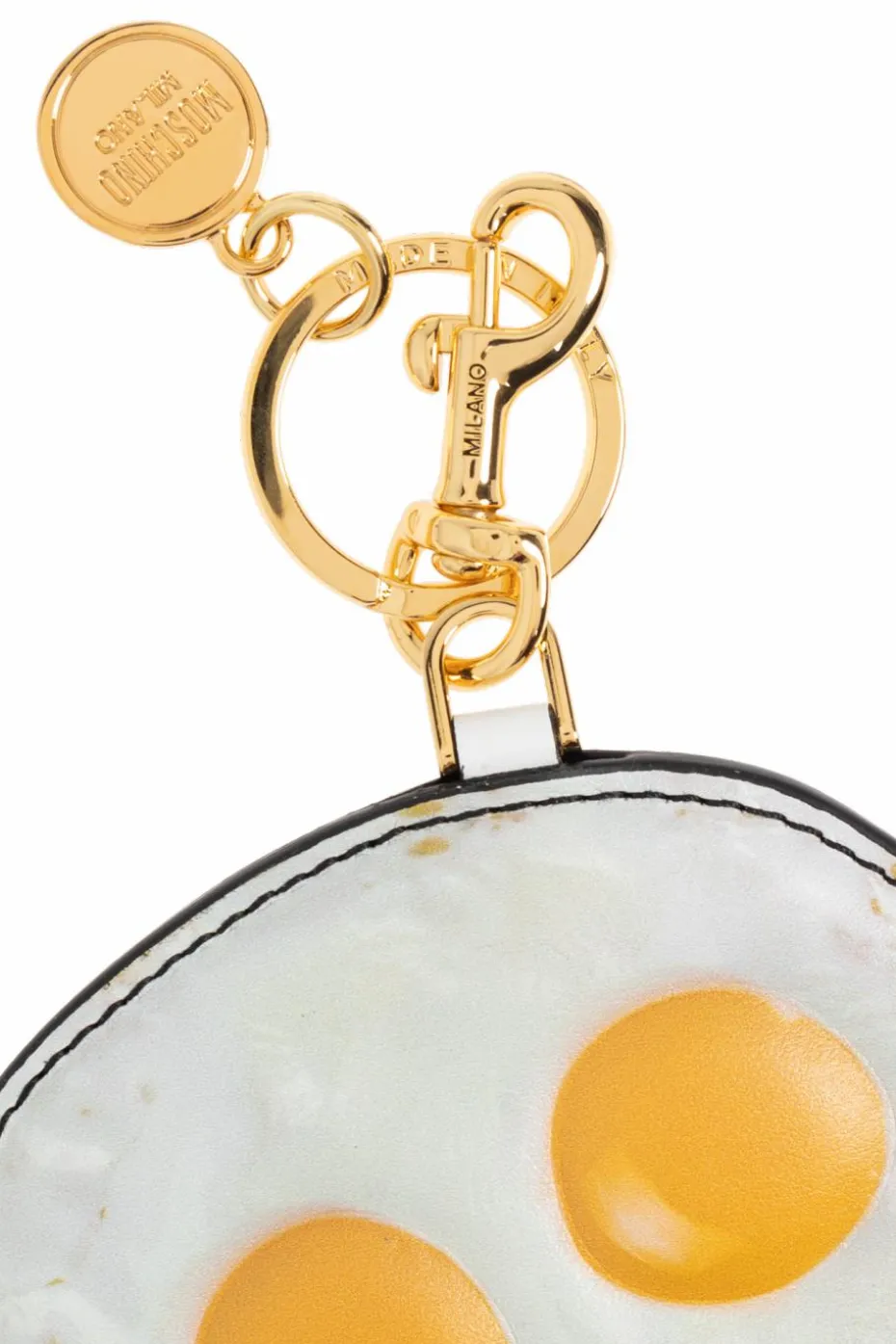 Moschino WHITE Leather keychain