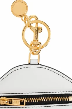 Moschino WHITE Leather keychain