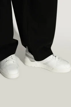 Moschino WHITE Leather sports shoes