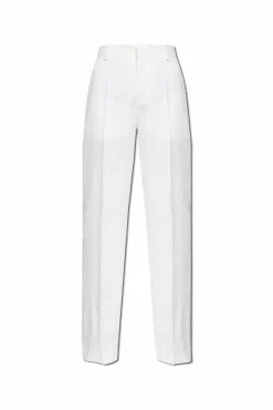 Moschino WHITE Linen pants with crease