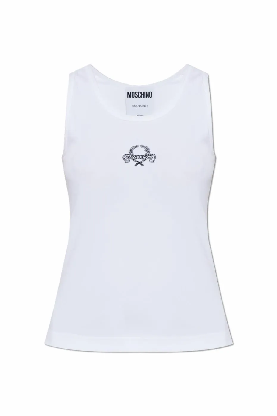 Moschino WHITE Ribbed Top