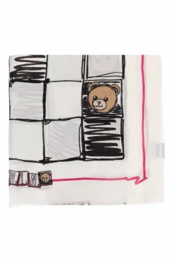 Moschino WHITE Scarf with print